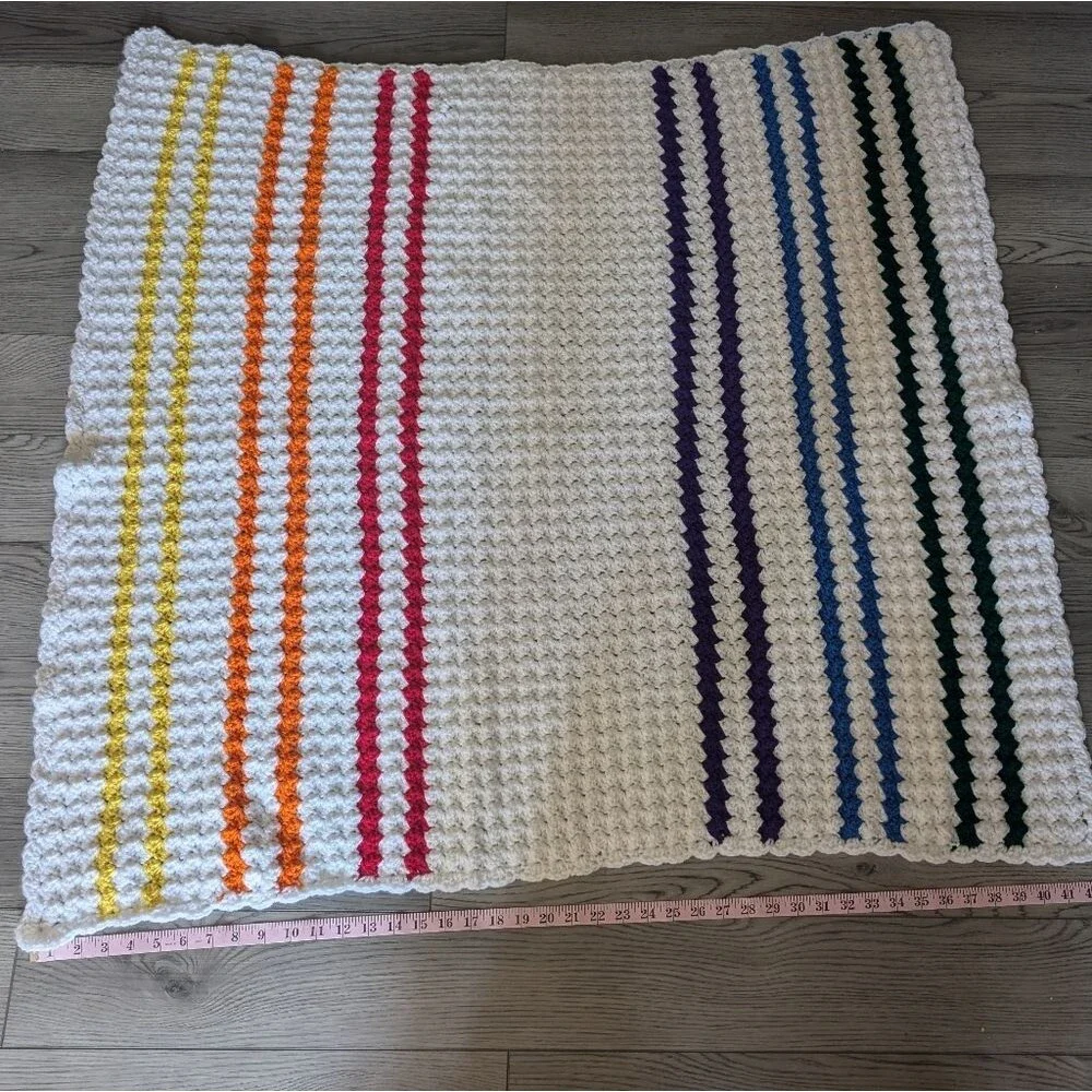 Handmade Rainbow Cottagecore Crochet Afghan‎ Blanket 43